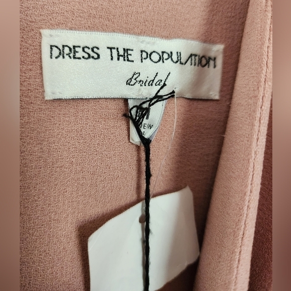 Dress The Population Bridal Phoebe Chiffon Gown in Blush Pink size Medium - Picture 4 of 8